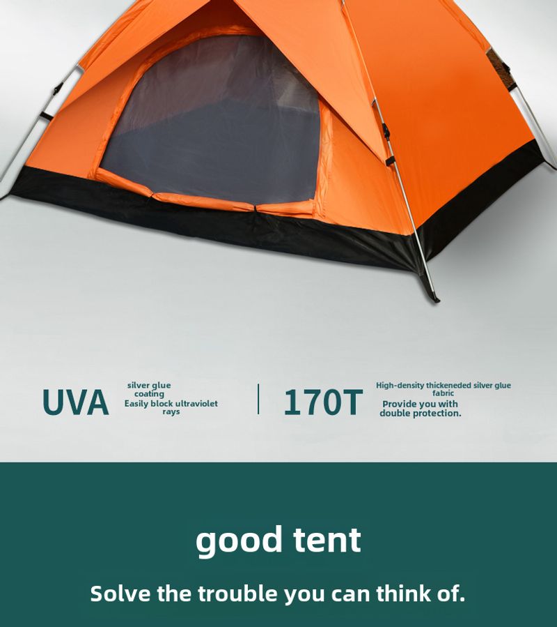Outdoor Fully automatic two speed 3-4 people wilderness beach camping tents_voghion.com
