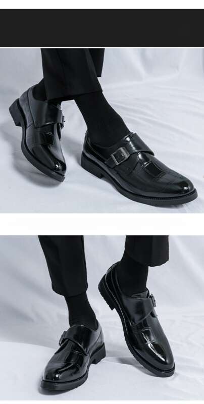 Erkek İş Elbise Ayakkabıları Deri İngiliz Günlük Ayakkabıları Erkek Sivri İnek Derisi Ayakkabılar Düğün Ayakkabıları_voghion.com