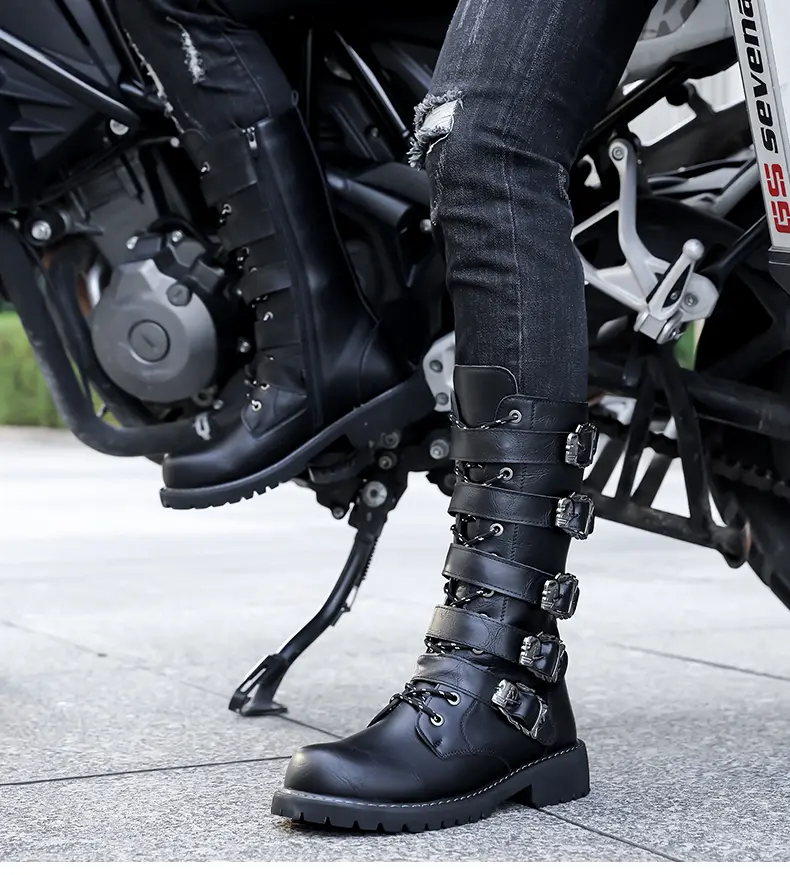 Botas de combate hombre estilo motociclista botas martin moda_voghion.com