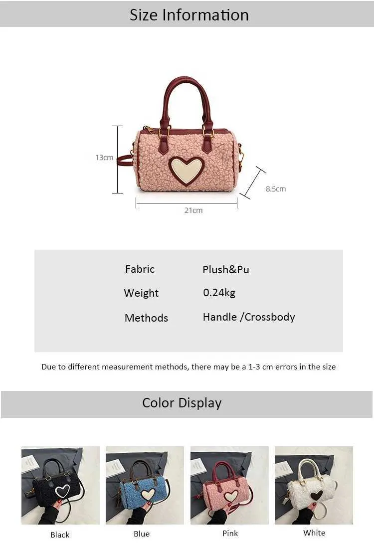 Pluche handtas dames winter warm zachte schoudertas crossbody tas_voghion.com