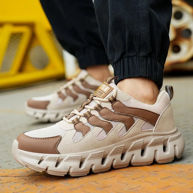 Sicherheitsschuhe für Herren und Damen, stoßfest, perforiert, atmungsaktiv, leicht, Arbeits- und Sportschuhe, nicht abnehmbar, Wanderstiefel, Größe 36–46_voghion.com