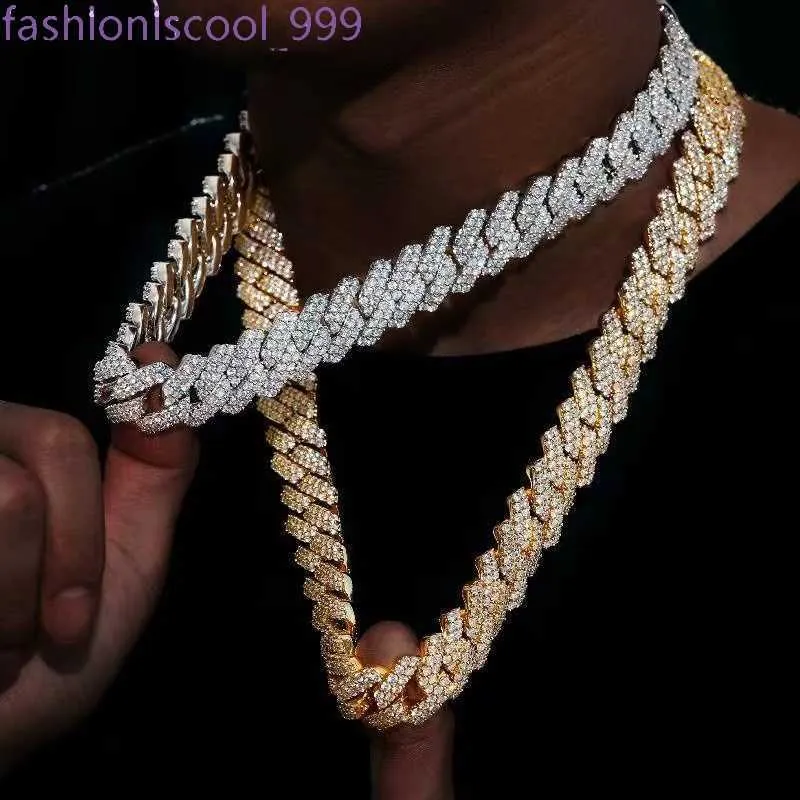 Necklace Moissanite designer sier rose gold iced out pass diamond tester pendant Sterling Vvs cuban link chain_voghion.com