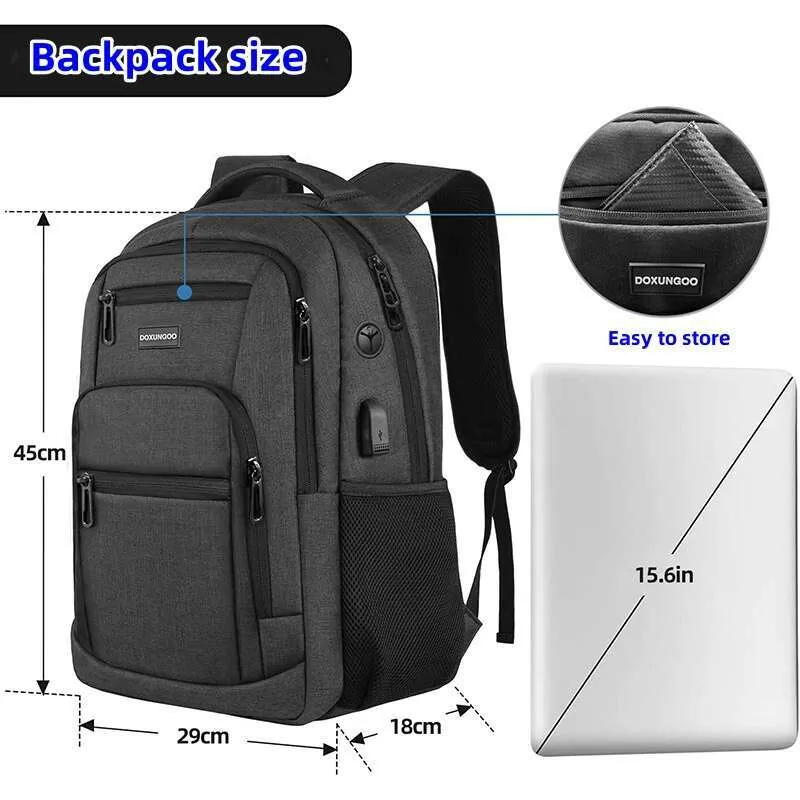 Backpack New Large Capacity Waterproond Breatha Backpack, 15.6-Inch Computer Bag, Usb, Reserved Port For Headphone_voghion.com