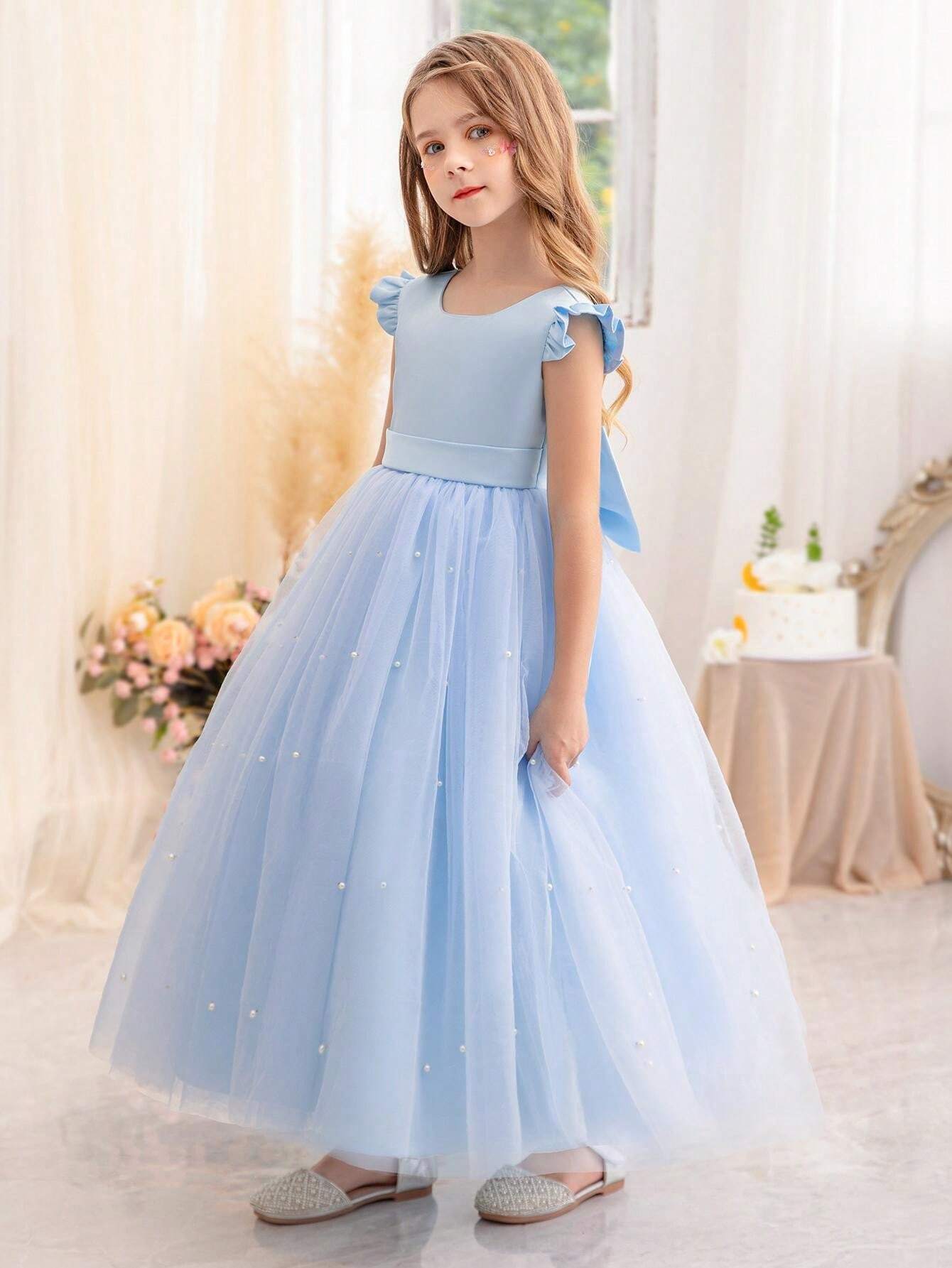 Girl Bow Princess Dress, Christmas Party Dress_voghion.com