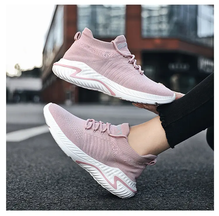 New Couple Shoes Walking Running Shoes Flying Weaving U + MD Sole Large Size 36-45_voghion.com