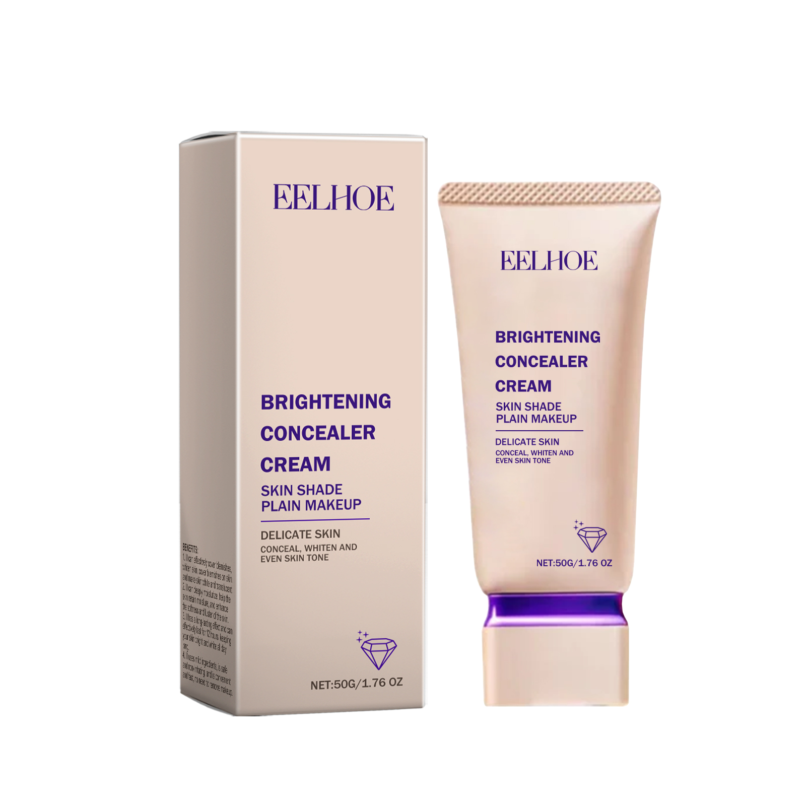 EELHOE Brightening Tone-Up Cream Lightweight Natural Coverage Skincare-Infused Concealer For No-Makeup Flawless Finish & Radiant Skin_voghion.com