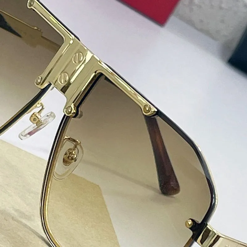 Occhiali da sole vintage di design per uomo e donna, occhiali da sole unisex Carti di alta qualità, montatura marrone, lenti rimovibili_voghion.com