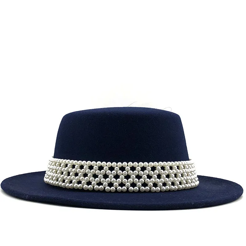 Pălării Fedora simple pentru bărbați și femei, cu bor larg, calde, din lână, din pâslă, stil retro, culoare solidă, Panama Trilby, petrecere formală_voghion.com