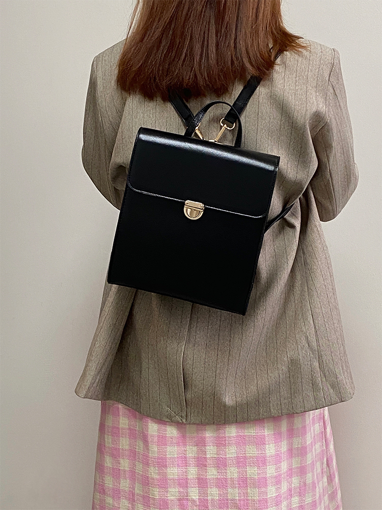 Borsa a doppia spalla, zaino JK, nicchia, nero, college femminile semplice stile giapponese, nero versatile_voghion.com