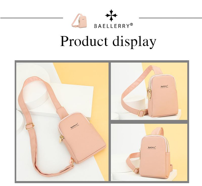 Baellerry nouveau sac messager à double fermeture éclair pour femme de style coréen, sac de téléphone portable simple et polyvalent, vente en gros_voghion.com