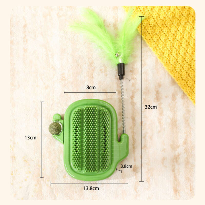 Three In One Table Corner With Mint Ball And Feather Cat Itch Remover_voghion.com