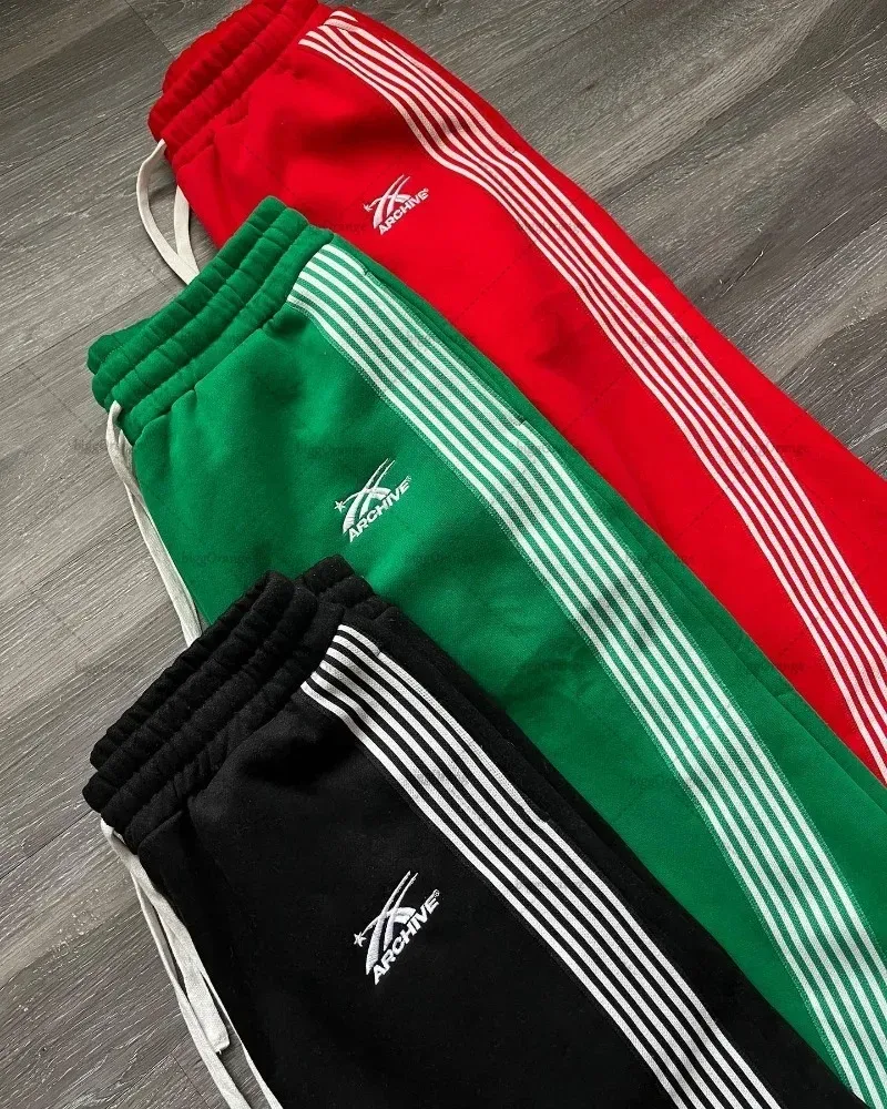Pantalons pour hommes Haruku Six rayés Street Retro Sports Y2K hommes et femmes été décontracté jogging tendance marque Joggers_voghion.com