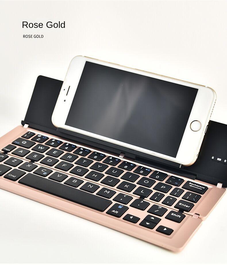 Mobile Phone, Tablet Computer, Three Systems, Universal Wireless Bluetooth Keyboard, Multimedia Folding Wireless Keyboard, Gifts_voghion.com