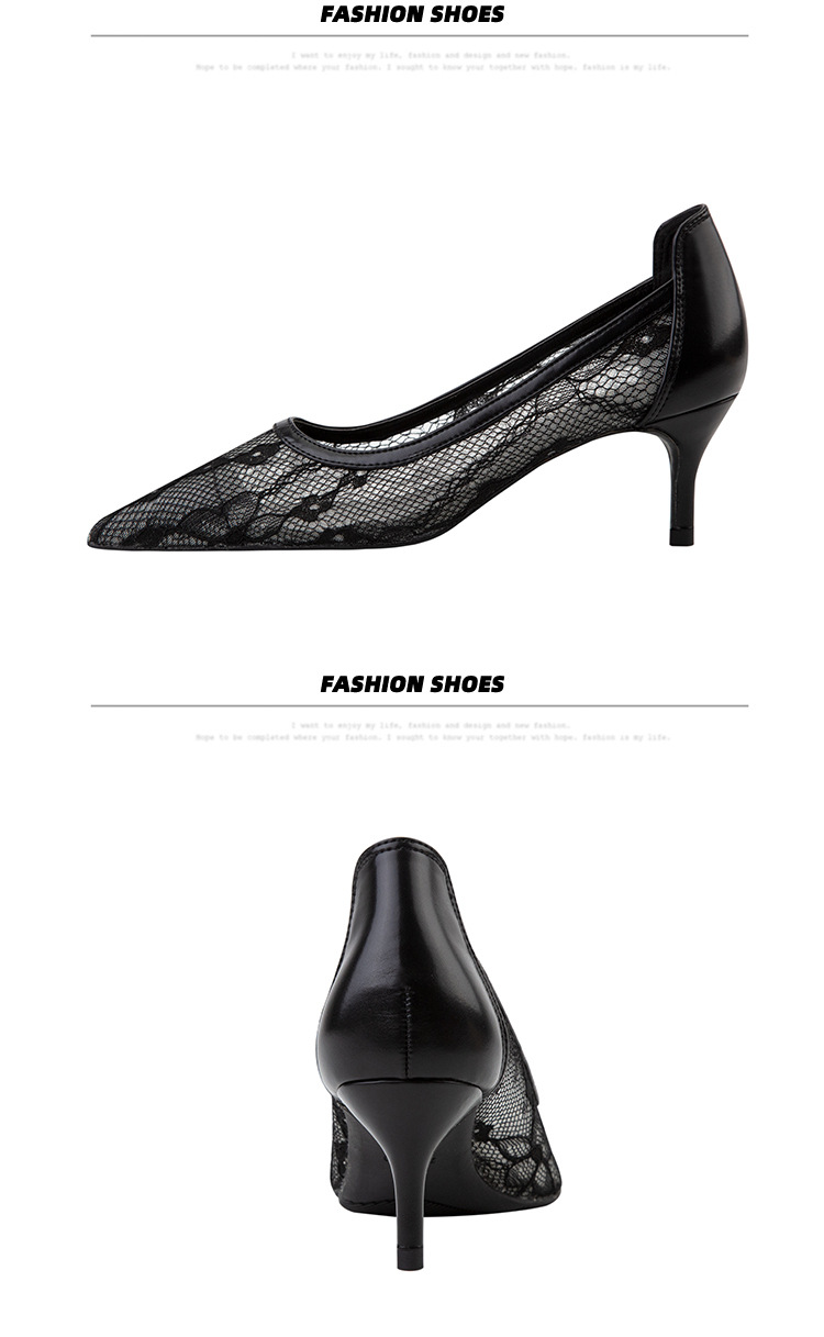 High heel thin heel shallow point flower embroidery lace mesh hollow sexy night club shoes_voghion.com