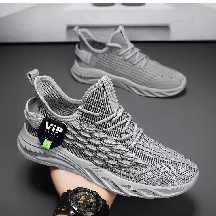 2024 nuevo verano transpirable malla trabajo de los hombres corriendo suela suave casual negro zapatos deportivos