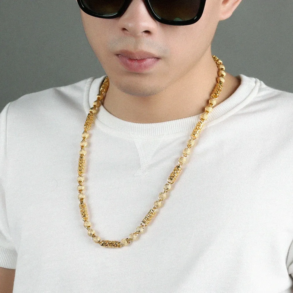 Chains Coarse Domineering Men Necklace Yellow Gold Filled Hip Hop Fashion Mens Chain Jewelry_voghion.com