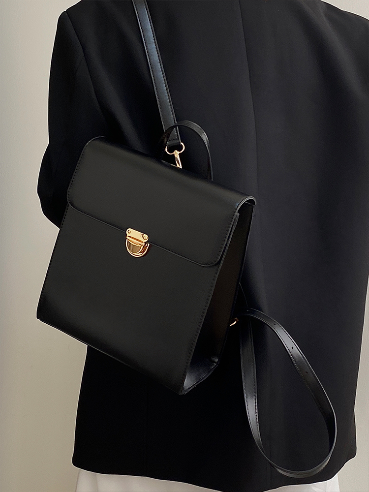 Borsa a doppia spalla, zaino JK, nicchia, nero, college femminile semplice stile giapponese, nero versatile_voghion.com