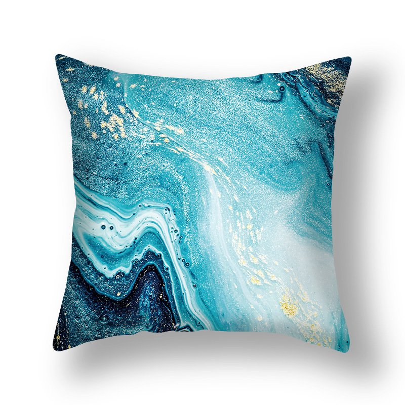 Nuovo cuscino astratto nordico oro verde dorato federa modello inchiostro divano soggiorno comodino_voghion.com