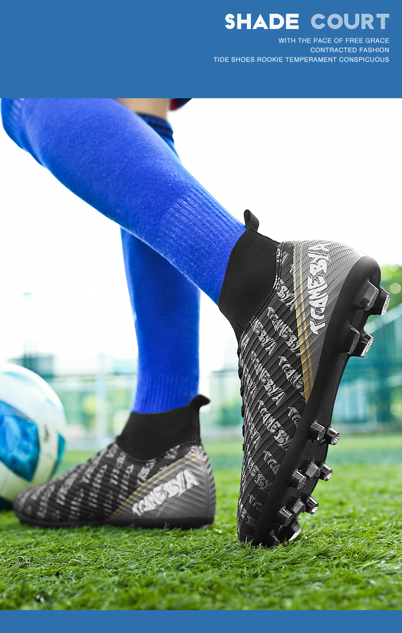 Männer Outdoor Hot Sale Ultraleicht Fussballschuhe High-Top FG/TF Professionell Laang Spikes Knöchel Unisex Komfort Fussball_voghion.com
