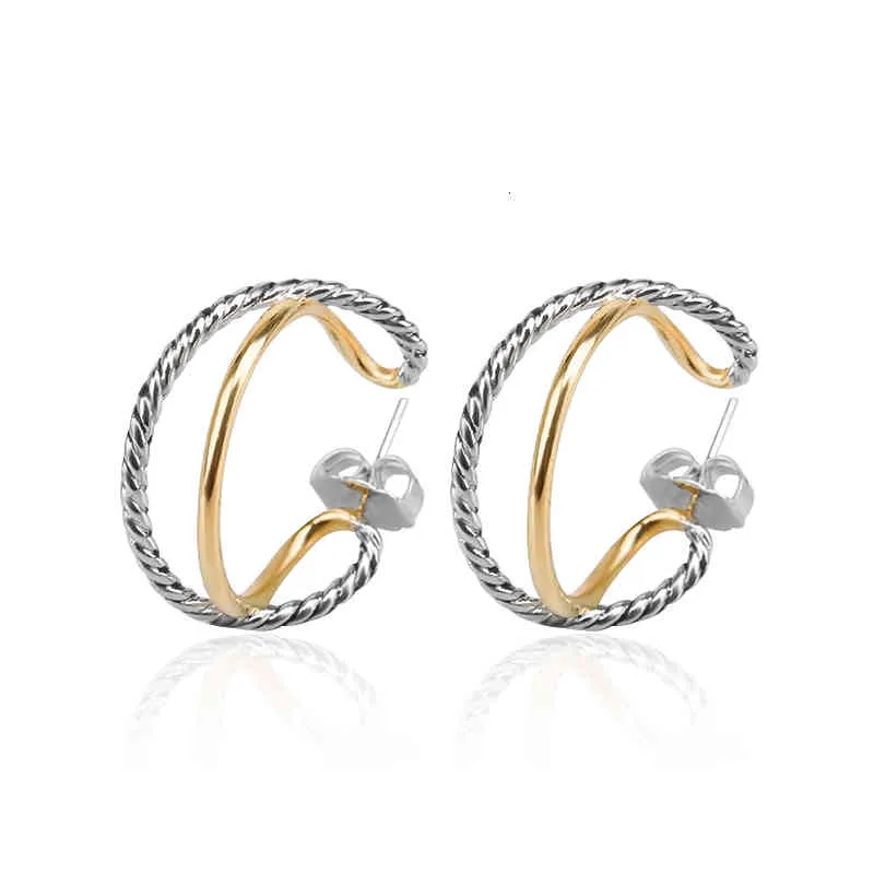 Orecchini a cerchio con ciondolo geometrico di design, alla moda, per donne, modello classico in oro, regalo per festa di compleanno_voghion.com