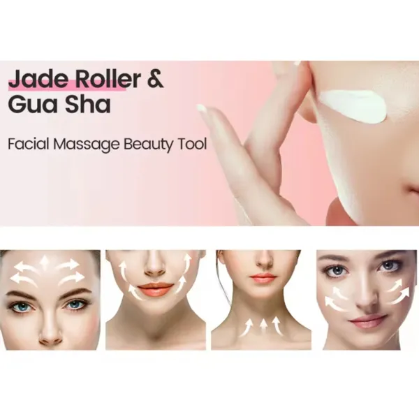 Gua Sha Board 2PCS Massage Stone For Facial Body Skincare Roller Scraping Massager Natural Resin Facial Lifting Scraper Neck Anti Wrinkle Massager T_voghion.com