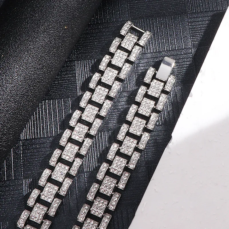 16MM Prong Link Chain Hip Hop Men iced out paris chain Rhinestone Paved Miami Rhombus Cuban Necklace_voghion.com