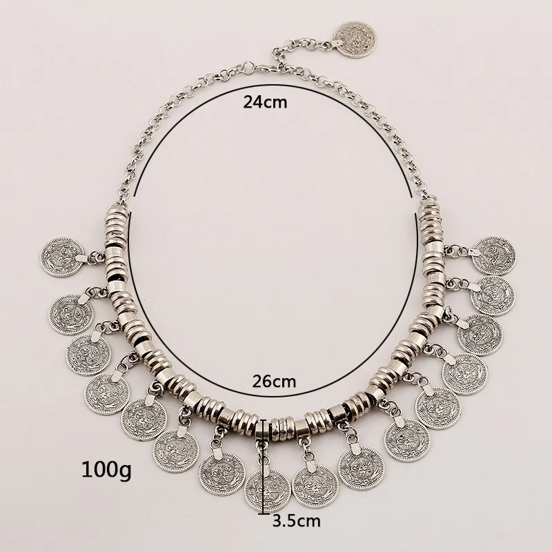 Böhmische Münz-halskette Mit Statement-anhänger Ethno-schmuck_voghion.com