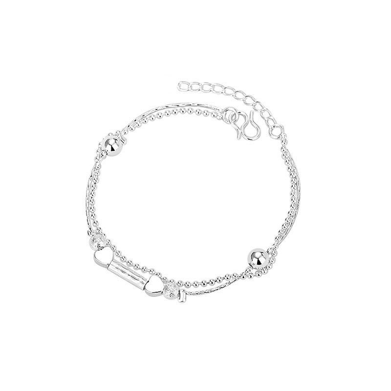 Hjerte til hjerte dobbelt heldig perle armbånd til kvinder mode enkel skov stil udsøgt håndsmykker kilde_voghion.com