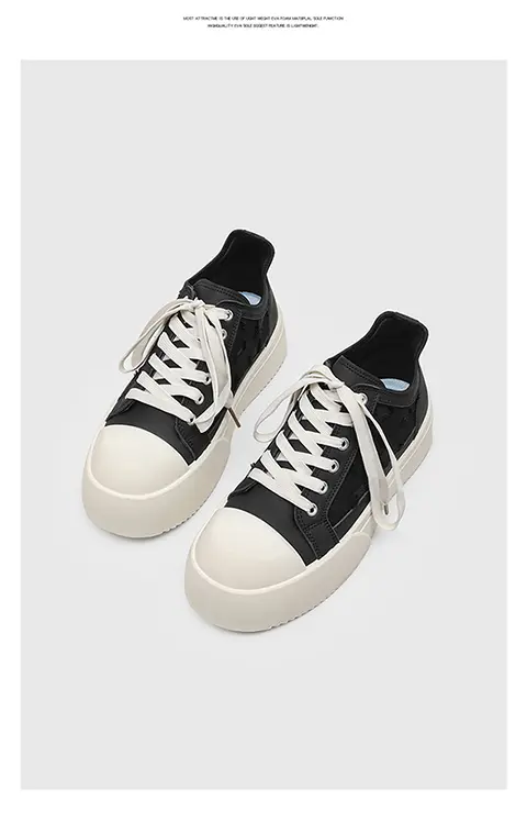 Weiße Freizeitschuhe Für Herren Mit Dicker Sohle Und Canvas-design_voghion.com