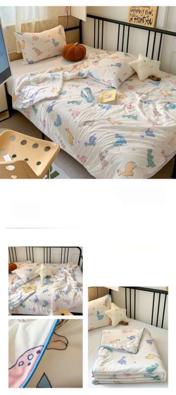 Couverture d'été en coton tricoté pour enfants, motif dessin animé, douce, épaisse et chaude, en fibre de haricots, pour le printemps, l'automne et l'hiver_voghion.com