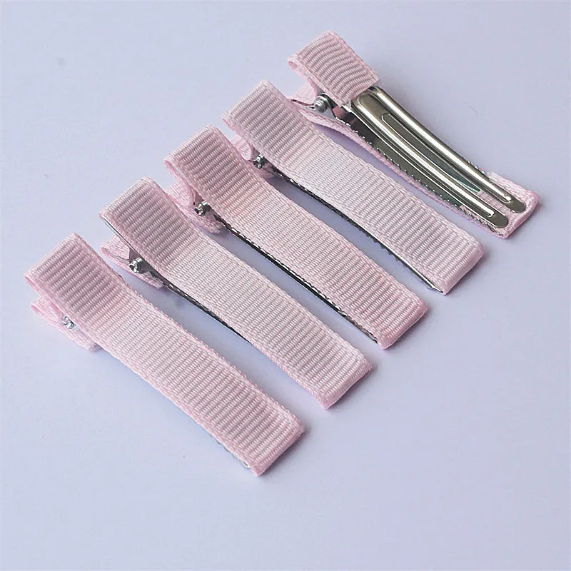 300pcs 5cm Grosgrain Ribbon Lined Alligator Hairpins for Princess Girls Ponytail Clips Children Metal Hair Barrettes_voghion.com
