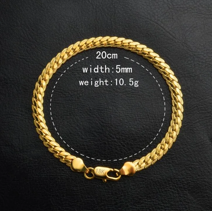 Gold Sier Plated Charm Chain Bracelet for Men Women 5mm Cool Birthday Gift Fashion Miami Hip Hop Link Bracelets Jewelry_voghion.com