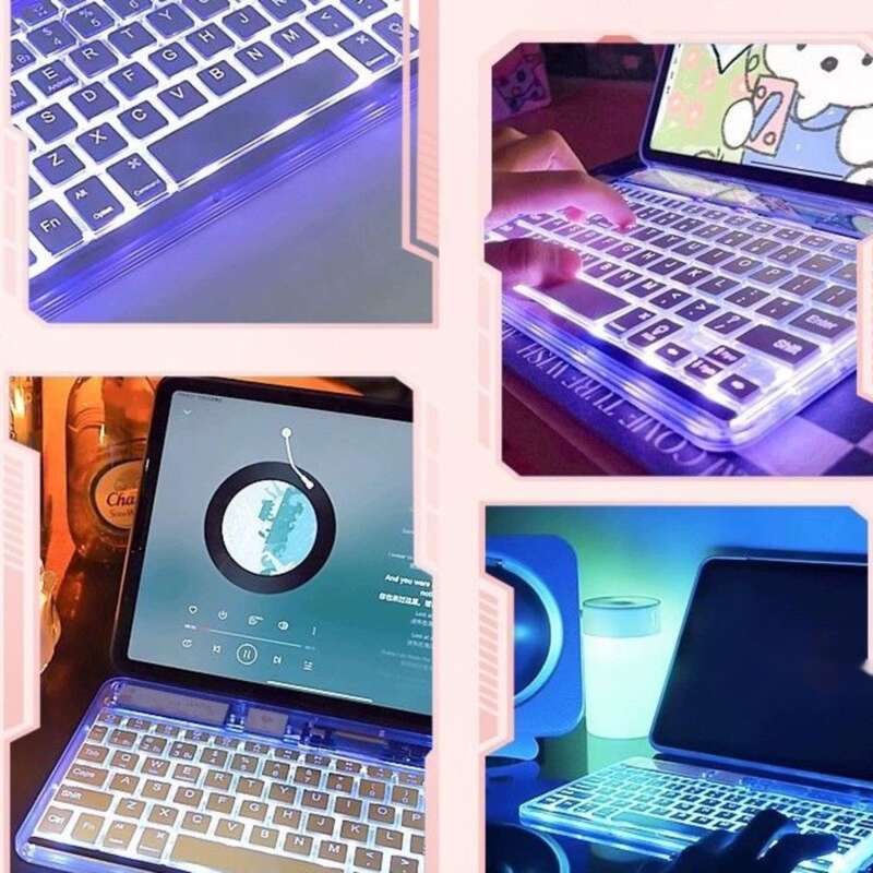 Transparent Wireless Bluetooth IPad Keyboard, Silent, Lightweight, Rechargeable, Suitable For Mobile Phones, Laptops,_voghion.com