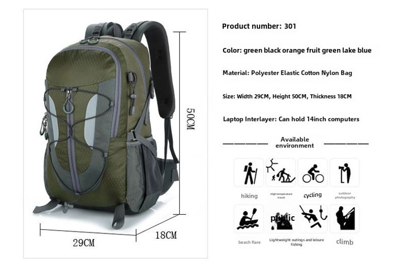 Zaino da trekking impermeabile per esterni, grande capacità, riduzione del carico, zaino sportivo_voghion.com
