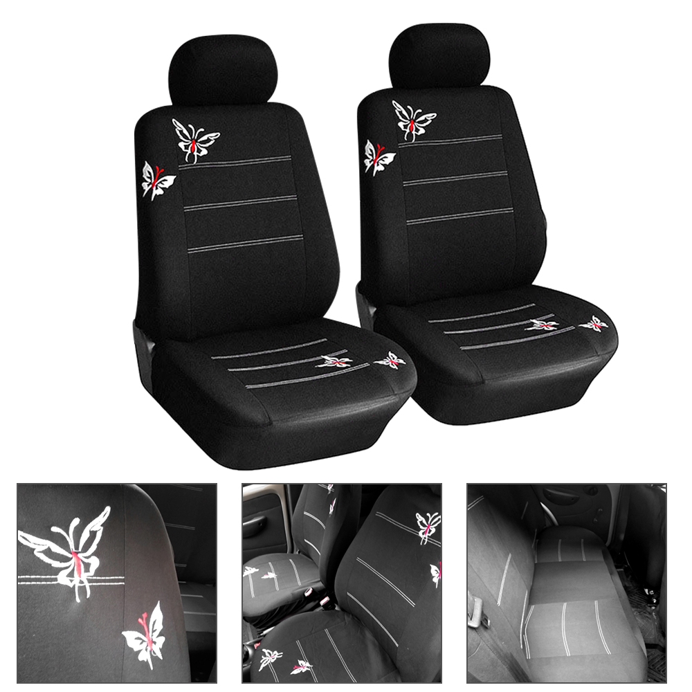 Schutzkissen Schmetterling Stickerei Matte Schützen Sie vordere und hintere Autositzbezüge 4/9-teiliges Set_voghion.com
