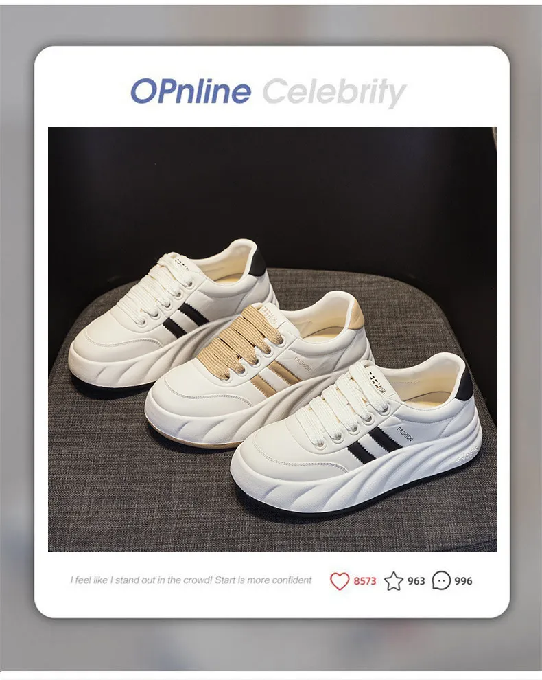 Damen Cloud Shallow Mouth Verschleißfeste Dicke Sohle Erhöhte Kleine Weiße Vielseitige Mode Lässige Sport-Board-Schuhe_voghion.com