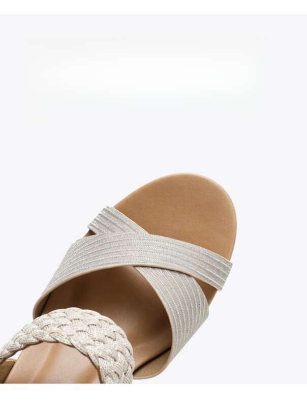 Sandali Tacco Estate Punta Aperta Comode Moda Scarpe Donna Intrecciate_voghion.com