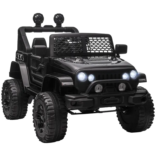 12V Kids Ride On Truck With Parent Remote Control, Electric Battery Powered Toy Car With Spring Suspension, Adjustable Speed, LED Lights And Horn, B_voghion.com