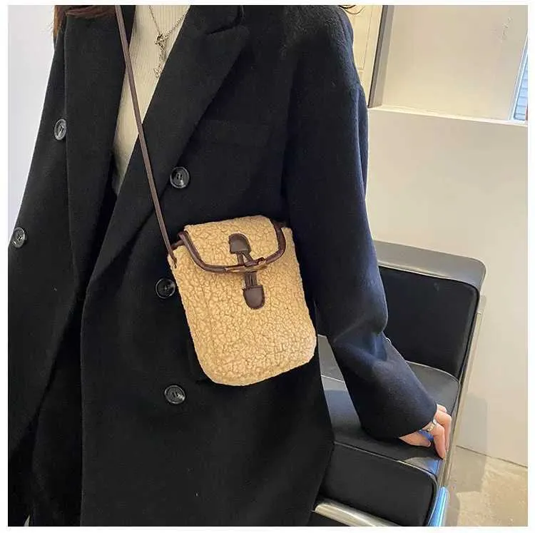 Plüss Crossbody divatos téli női válltáska és kézitáska anya gyerek táskák lánynak C241212_voghion.com