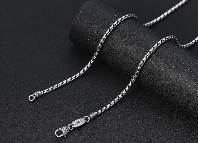 Catene Unibabe 3mm Solido Argento Twist Collana S Sterling Uomo Donna Catena Maschile Gioielli Regalo_voghion.com