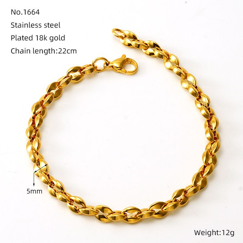 Eenvoudige stijl effen kleur 304 roestvrijstalen armbanden in bulk_voghion.com