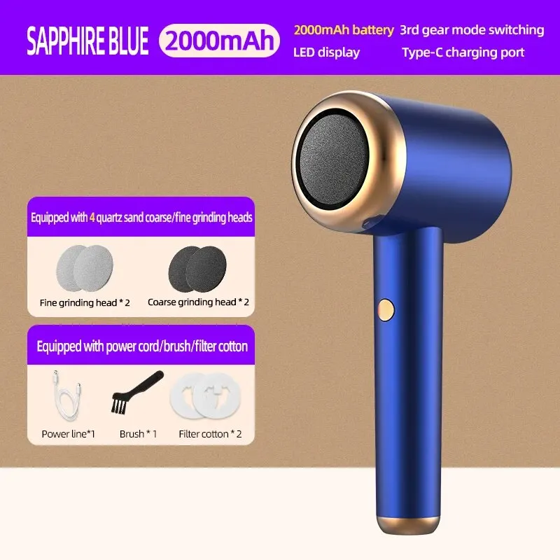 Electric Electronic Foot File Pedicure Device With Charging_voghion.com