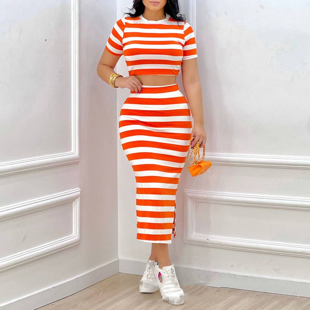 Women's Clothing Striped slim-fit suit dress