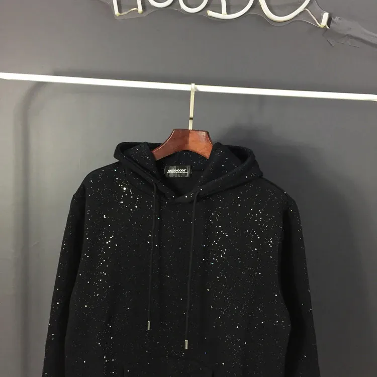Autumn Winter Fashion Glitter Loose Fit Veet Patch For Couples Long Sleeve Pullover Streetwear Mens Hoodie 241127_voghion.com