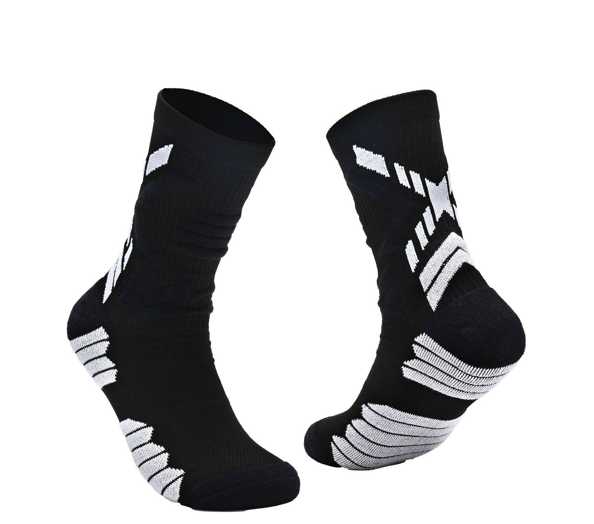 Breathable Cushioned Football Socks For Men & Youth - Moisture-Wicking Training Socks For Soccer, Basketball - White, Black, Red, Neon Green, Orange_voghion.com