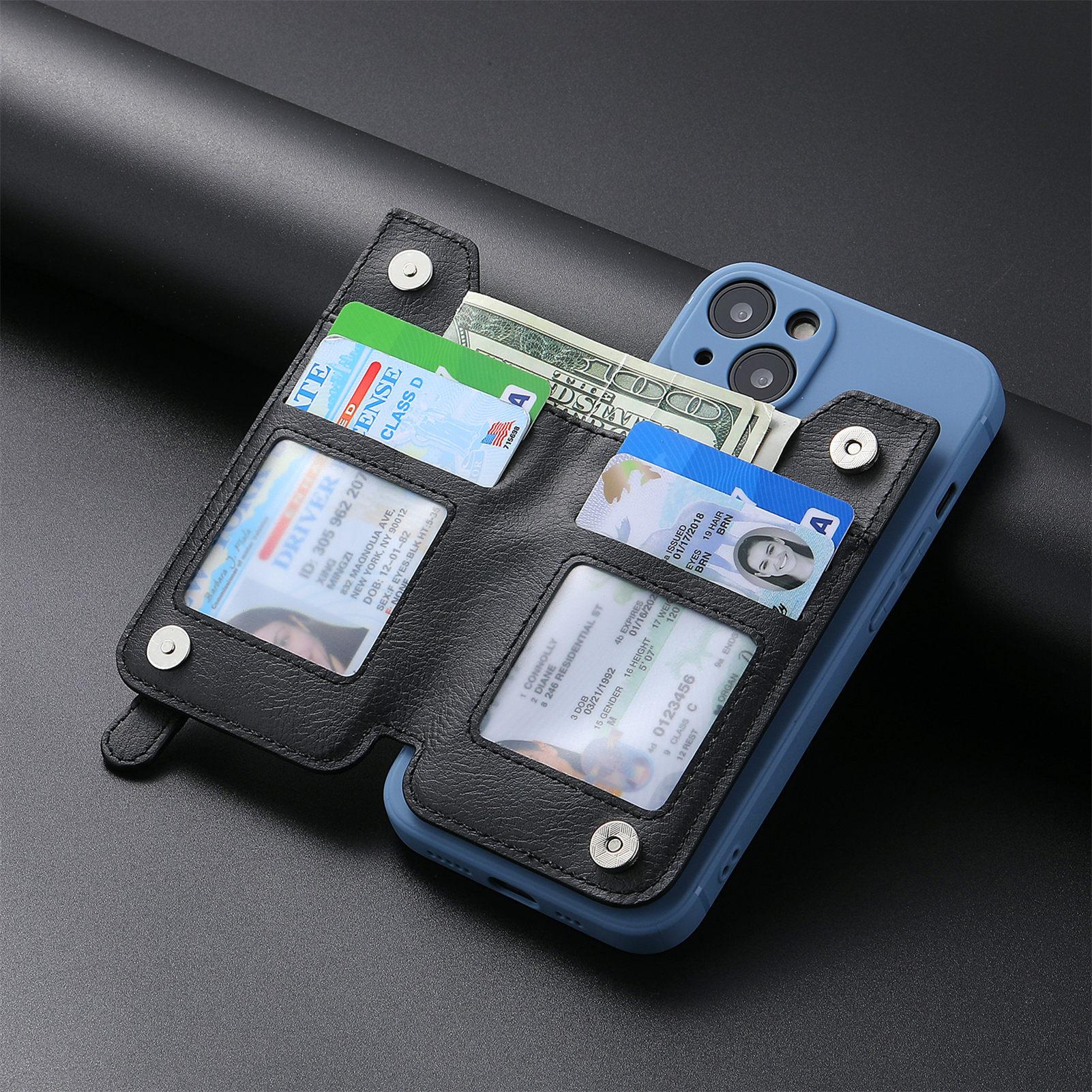 Mobile Phone Card Bag, Card Sleeve, Left And Right Flap, Multi-insert Card Holder, Mobile Phone Bag, Creative Personality, Back Sticker Card Bag_voghion.com