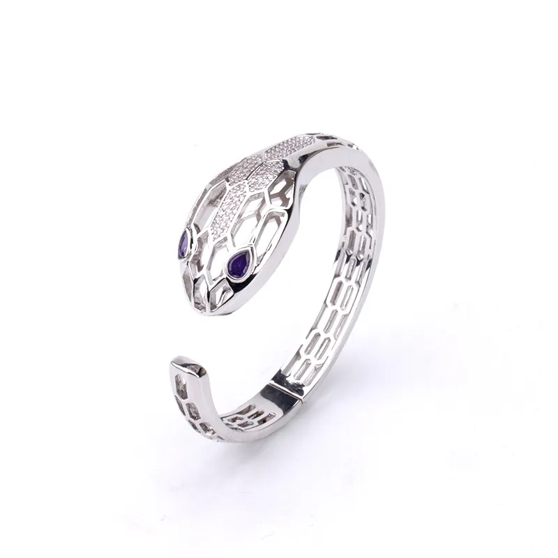 Bracciale rigido aperto a serpente oro gioiello donna uomo_voghion.com