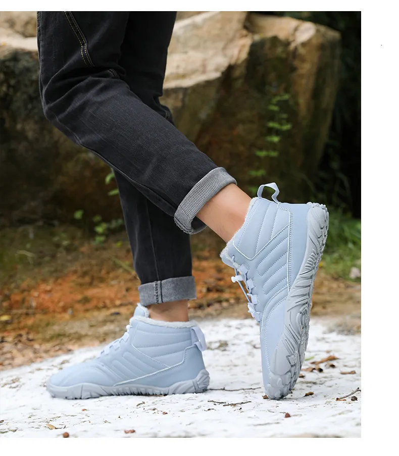 Outdoor-Schneestiefel für Herren im Winter, rutschfest, wasserdicht, Veet und warme Baumwollschuhe für Damen, Barfuß mit dicker Sohle_voghion.com