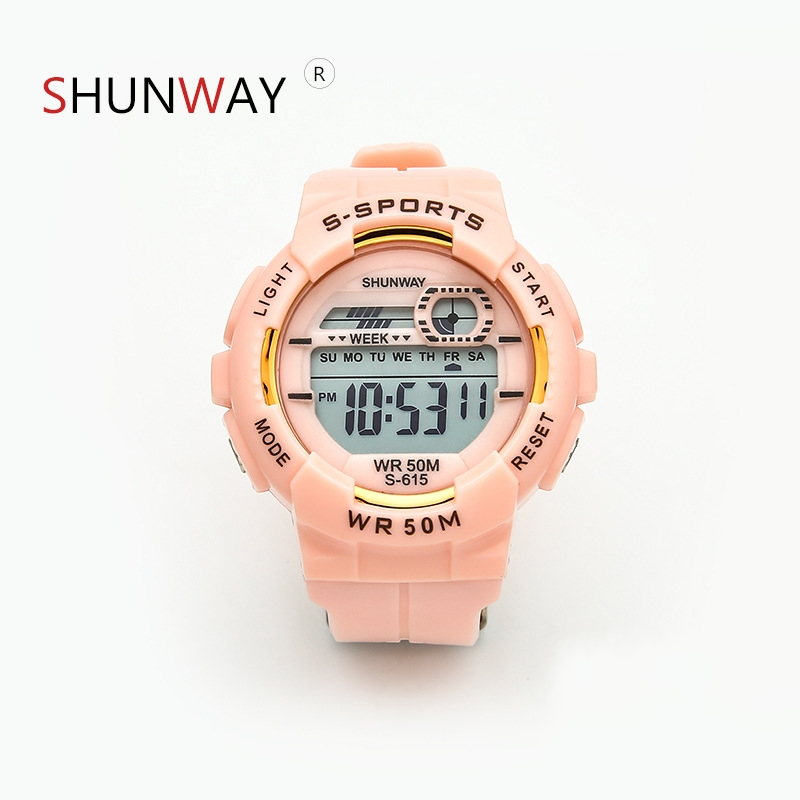 Boys and Girls watches Color Macaron electronic watch 50M waterproof sports leisure watch Teenager student timing multi-function watch_voghion.com