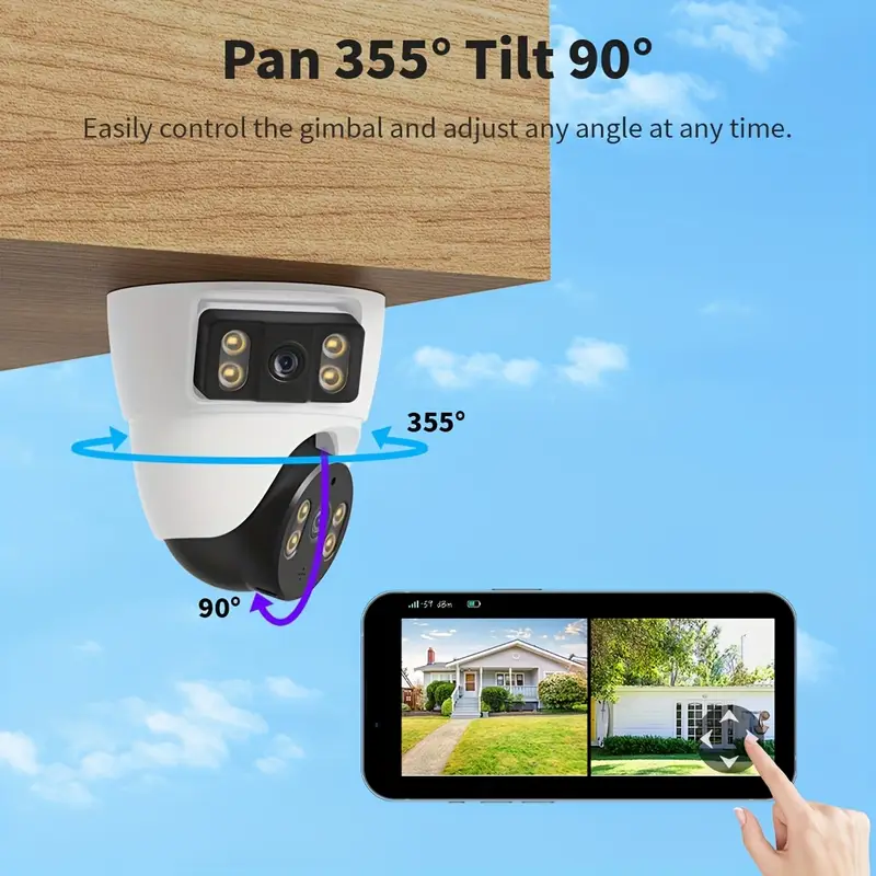 Security Camera 4mp Dual Lens With 360 Degree Ptz Ai Tracking_voghion.com